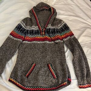 Multicolor Llama Motif Knit Women's Sweater